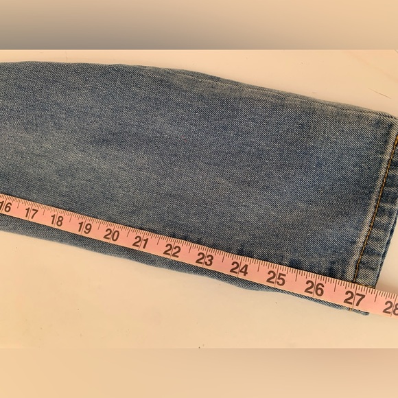 Nasty Gal Denim Debbie Pull On High Waisted Tapered Mom Jeans 26 Light Blue Wash - Picture 8 of 12